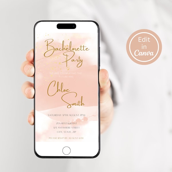 Digital Bachelorette Party Invite| Bachelorette Text Message Invitation| Electronic Phone invitation template| Hen Custom Mobile Party Evite