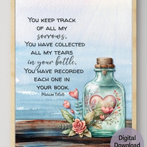 My Tears in Your Bottle Christian Art | Prophetic Art | Psalms Painting | Bible College Gift