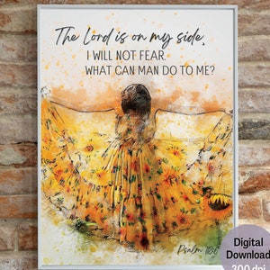The Lord is on My Side | I will Not Fear | Christian Wall Art | End Times Print | Bible Prophecy Art | Rapture Ready