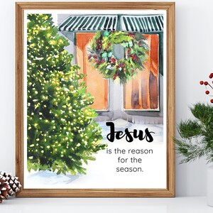 Jesus is the Reason for the Season Christmas Wall Art, Christian Digital Print