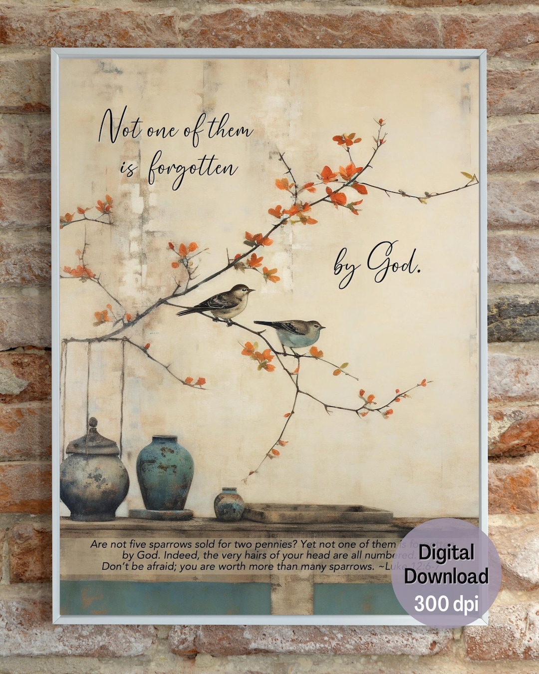 Worth More Than Sparrows Christian Wall Art | One-of-a-kind Gift ...