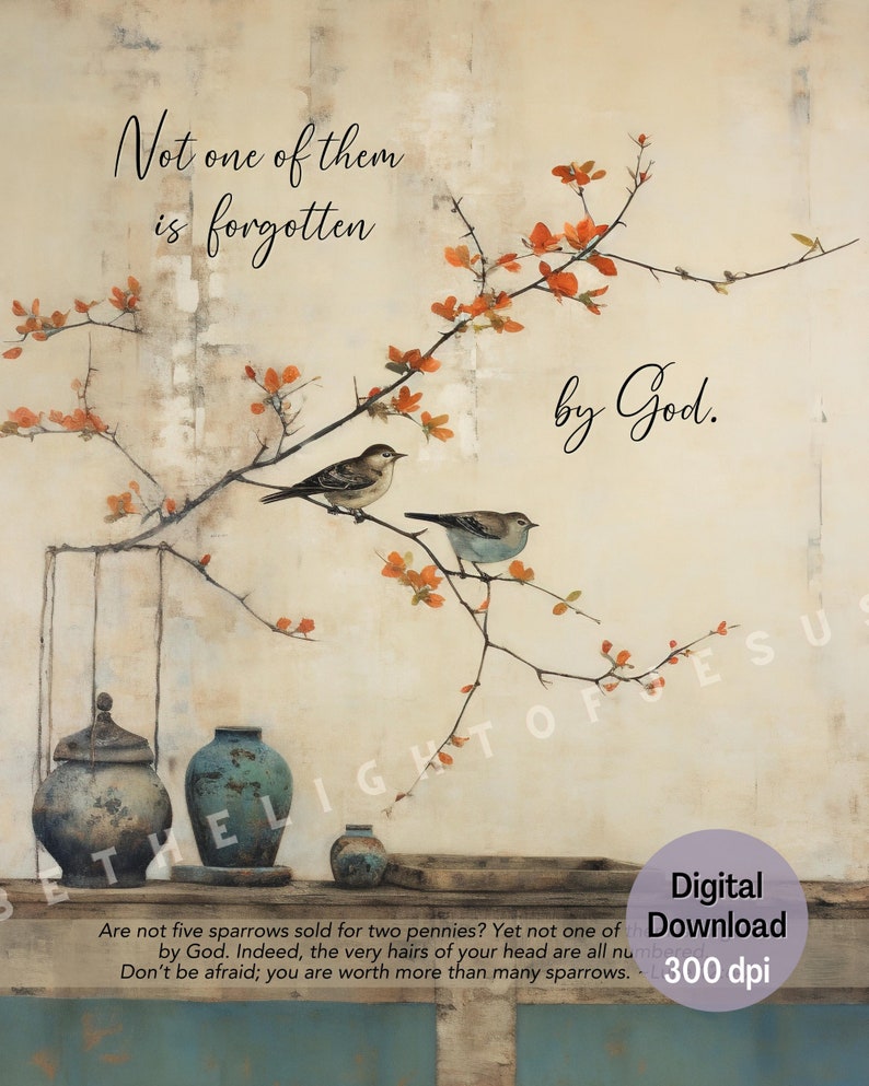 Worth More Than Sparrows Christian Wall Art | One-of-a-kind Gift ...