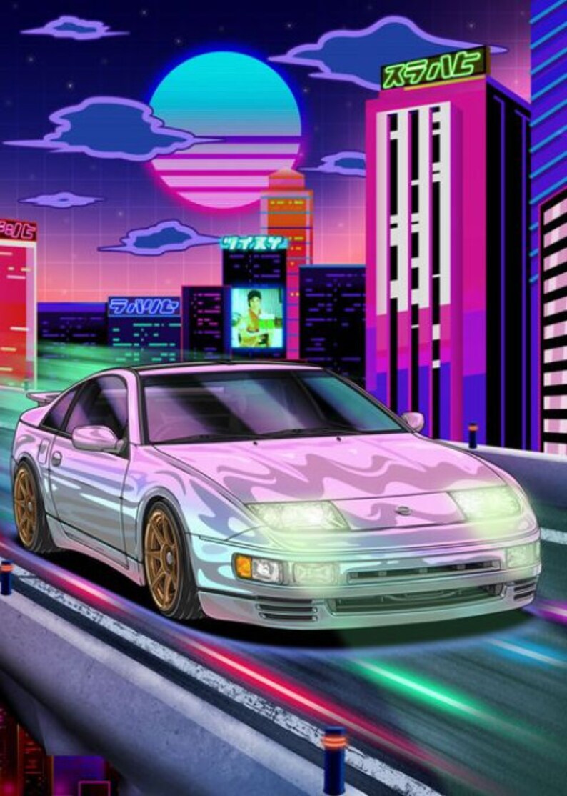 JDM 80s Neon Style Posters Car Wall Art 21 X 30cm 50 X Etsy UK