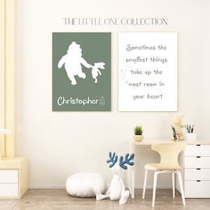 Winnie the Pooh Quote Prints Set of 2 | Winnie the Pooh Personalized Print | Pooh Nursery Custom Decor | New Baby Gift | Nursery Wall Art