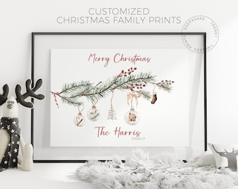 Christmas Family Print |Christmas Wall Art, Custom |Christmas Tree Print |Christmas Sign, Personalized |Christmas Printable,Horizontal Print