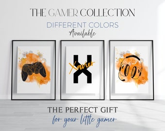 Gaming Prints, Set of 3 | Gamer Boys Bedroom Prints |Gamer Bedroom Decor |Contemporary Gaming Poster |Games Room Wall Art |Controller Prints