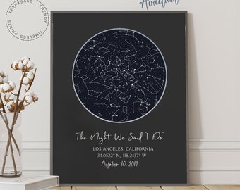 Custom Star Map Print | Personalized Gift | Night We Met Anniversary Gift | Night Sky Print | Star Map Poster | Constellation Print
