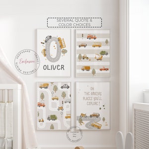 Personalisierte Transport Kinderzimmer Drucke | Kleinkind Jungen Zimmer LKW-Dekor | Inspirierendes Zitat druckbare Kunst | Transporter Poster