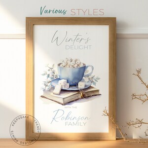 Family Winter Print | Custom Hello Winter Print | Winter's Delight Decor | Personalized Winter Home Wall Art | Winter Seasonal Home Decor