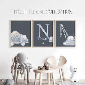 Construction Vehicle Prints | Personalized Boys Room Decor | Construction Room Decor Excavator Print | Toddler Wall Art | Dump Truck Poster