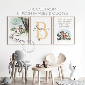 Klassischer Winnie the Pooh personalisierter Namensdruck | Winnie the Pooh Drucke | Pooh Kinderzimmer Dekor|Neue Baby Geschenk | Pooh druckbare Kunst