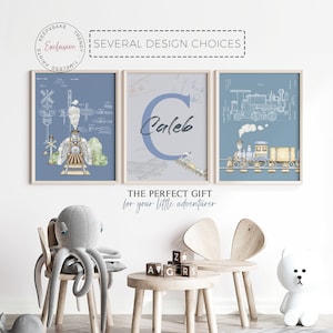 Train Prints Boys Room | Train Patent Prints | Train Boy Room Printable Wall Art | Toddler Boy Bedroom Playroom Print | Boy Train Lover Gift