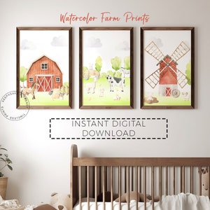 Farm Nursery Prints | Farm Animal Prints | Tractor Nursery | Farm Boy Room Wall Art | Farmyard Nursery | Farm Barn Decor | Digital Download