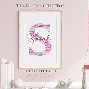 WordArt Name Druck | Mädchen Initial Name Wand Kunst | Baby Name Druck | Personalisierte Mädchen Schlafzimmer Druck | Mädchen Geburtstagsgeschenk | Benutzerdefinierte Wortkunst