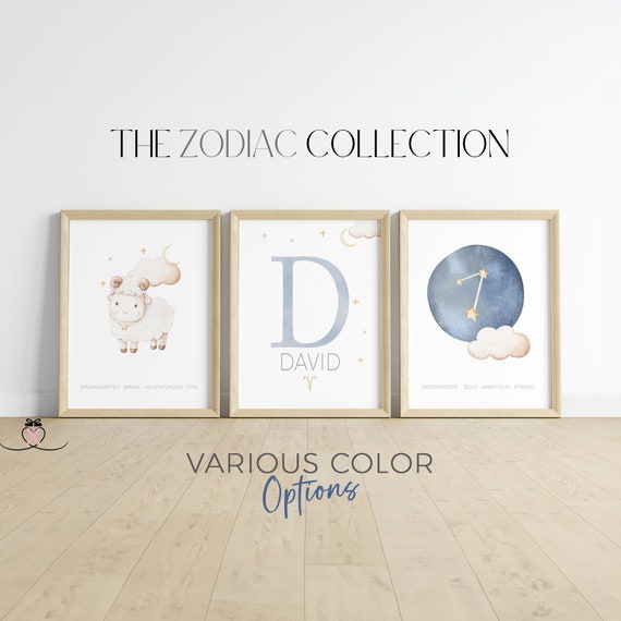Personalized Aries Constellation Prints | Aries Print | Custom Astrology Nursery Print | Zodiac Baby Gift | Newborn Gift |Baby Nursery Decor