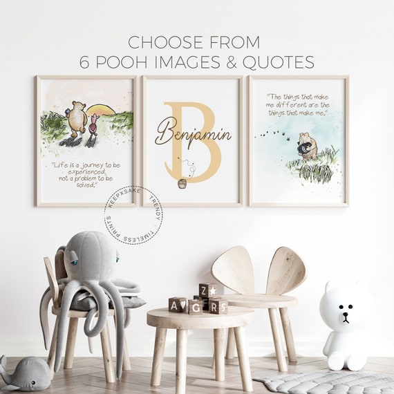 Winnie the Pooh Quote Prints | Personalized Baby Name | Winnie the Pooh Printable | Pooh Nursery Decor | Nursery Wall Art | New Baby Gift