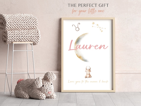Moon Nursery Wall Art | The Night You Were Born Print | Moon Phase Print, Personalized |Neutral Astrology Nursery Decor | New Baby Girl Gift