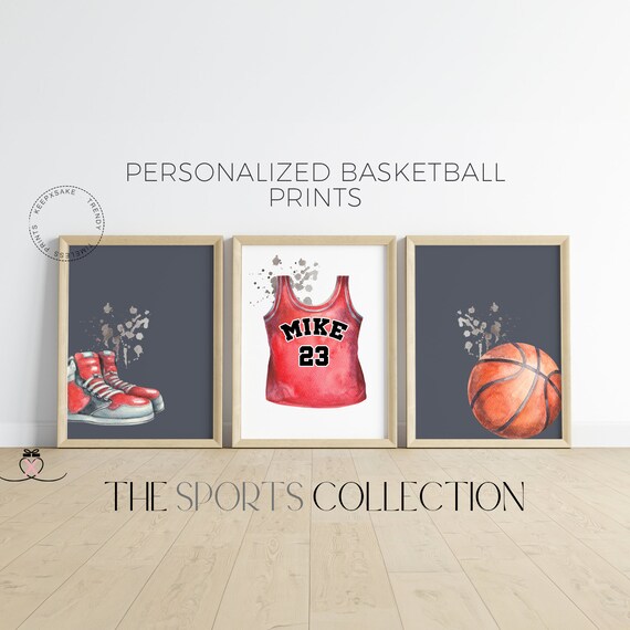 Basketball Poster | Boys Sports Bedroom Print | Basketball Prints, Set of 3 | Custom Basketball Wall Art | Kids Bedroom Basketball Decor
