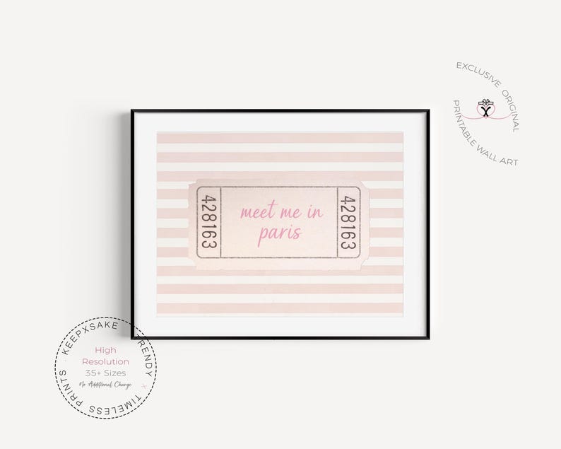 Paris Fashion Prints, Eiffel Tower, Blush Pink Bedroom Decor (Digital Download bild 7