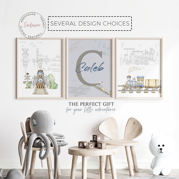 Train Poster | Train Decor Boys Room | Train Patent Prints | Train Boy Room Printable Wall Art | Toddler Bedroom Print | Kids Playroom Print