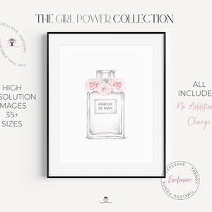 Paris Fashion Prints, Eiffel Tower, Blush Pink Bedroom Decor (Digital Download bild 12