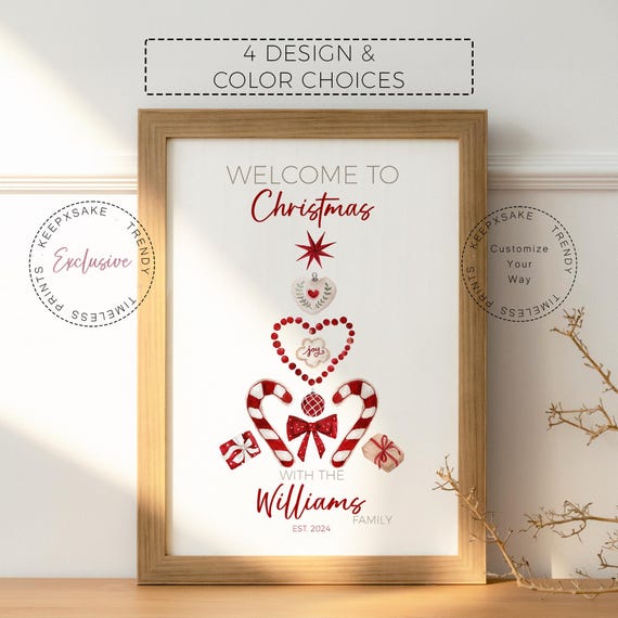 Christmas Family Modern Print | Christmas Trees Print | Christmas Wall Art | Christmas Home Decor | Christmas Wall Print | Gift for Mom, Dad