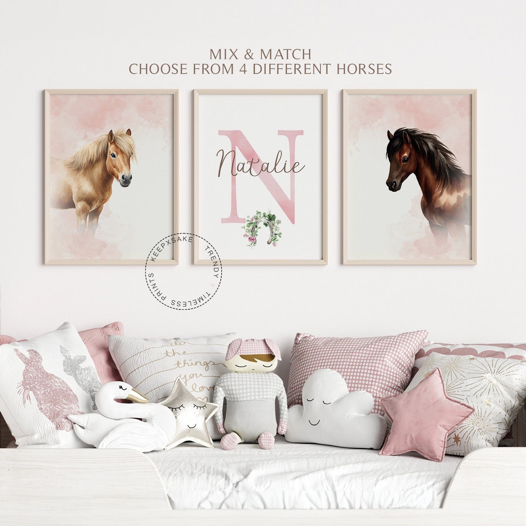 Floral Horse Wall Art Horse Prints Personalized Horse Bedroom Print Il 1080xN.5524682626 1i20