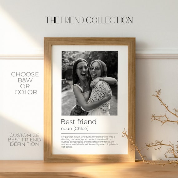 Best Friend Custom Print | Friend Quote |Bestie Definition Print | Personalized Best Friend Wall Art |Birthday Photo Gift | Friend Xmas Gift