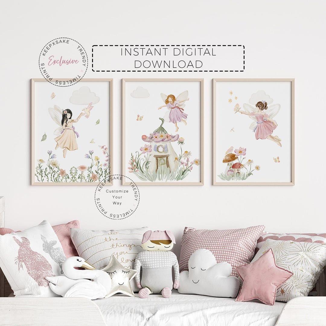 Fairy Garden Nursery Prints | Toddler Girl Bedroom |enchanted Fairy ...