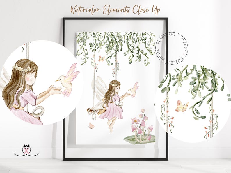 Fairy Nursery Prints Girl Bedroom Art Enchanted Fairy Wall Art Girl