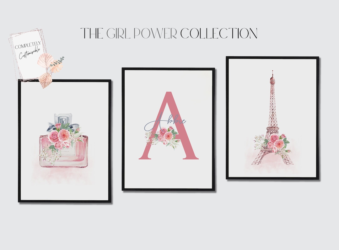 Teenage Girl Wall Art Set of 3 Personalized Paris Fashion Etsy