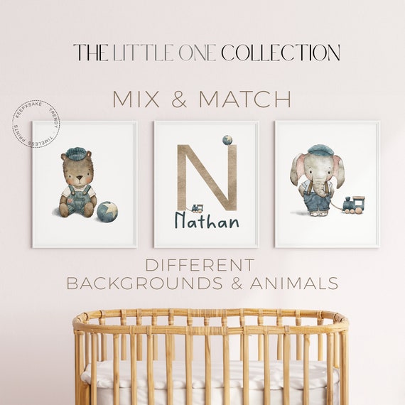 Boy Transport Animal Nursery Prints, Set of 3 |Safari Nursery Print | New Baby Gift |Neutral Nursery Prints |Train Airplane Nursery Wall Art