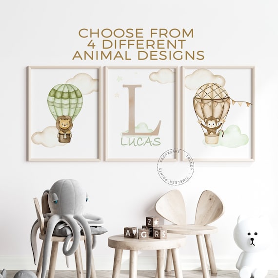 Safari Print | Hot Air Balloons Printable Wall Art | Baby Boy Prints | Nursery Wall Decor | Safari Boys Nursery Decor | Transport Nursery
