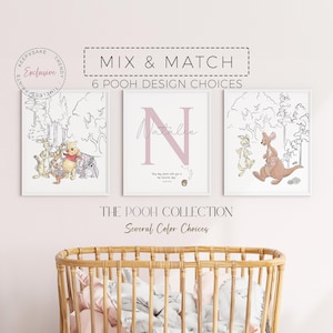 Winnie The Pooh Quote Nursery Prints, Set of 3 | Pooh Decor | Pooh Bear Personalized Name Wall Art | New Baby Custom Gift | Pooh Baby Shower