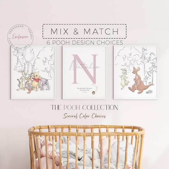 Winnie The Pooh Quote Nursery Prints, Set of 3 | Pooh Decor | Pooh Bear Personalized Name Wall Art | New Baby Custom Gift | Pooh Baby Shower
