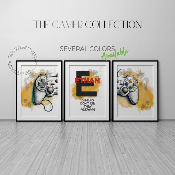 Gaming Prints Set of 3 | Personalized Gamer Prints | Gaming Bedroom Prints | Gamer Gift | Gamer Bedroom |Gaming Wall Art |Boys Bedroom Decor