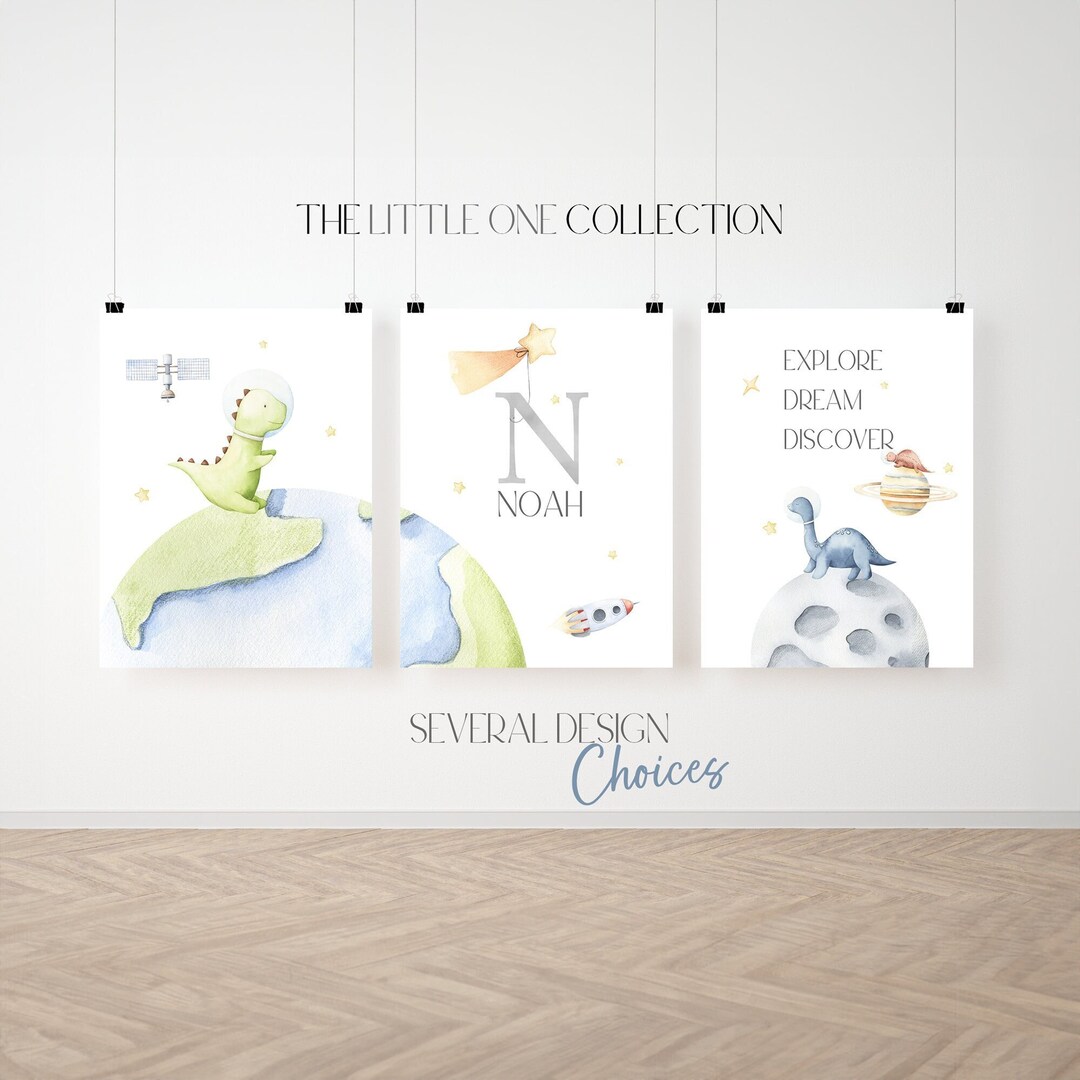 Toddler Boy Dino Space Room Decor | Space Dinosaurs Printable Wall Art ...