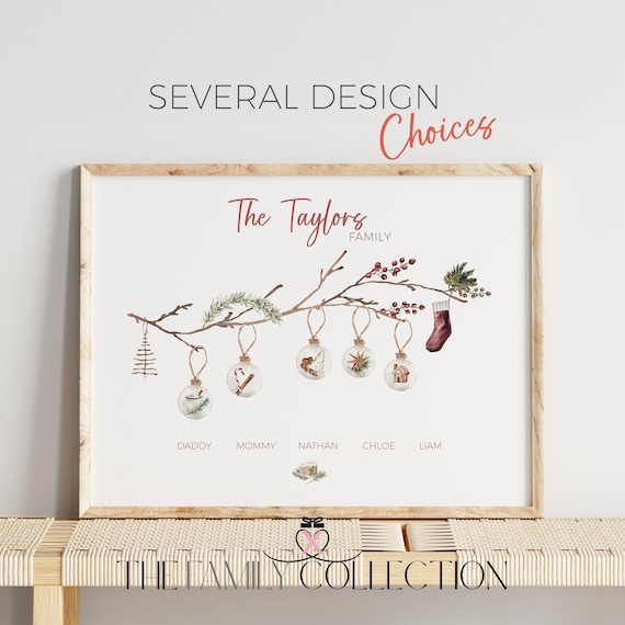 Christmas Family Modern Print | Christmas Trees Print | Christmas Wall Art | Christmas Home Decor | Christmas Wall Print | Gift for Mom, Dad