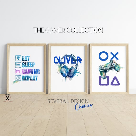 Gaming Prints | Personalized Gaming Decor | Games Room Wall Art | Boys Gamer Bedroom Prints | Gamers Wall Art | Contemporary Gaming Poster