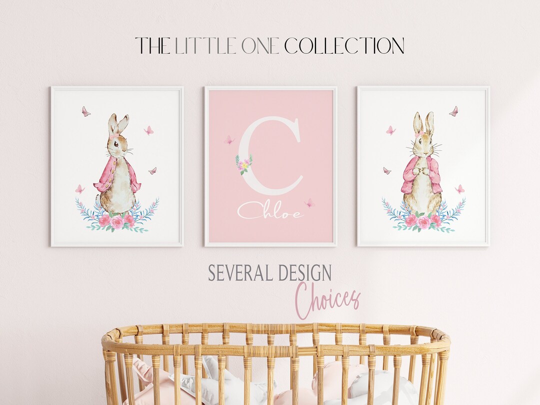 Peter Rabbit Prints | Baby Girl Nursery Wall Art | Blush Pink Nursery ...