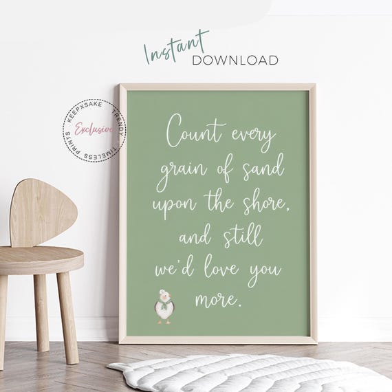 Sage Green Nursery Quote Print | Coastal Nursery Wall Art | Nautical Baby Room Decor | Printable Nursery Art