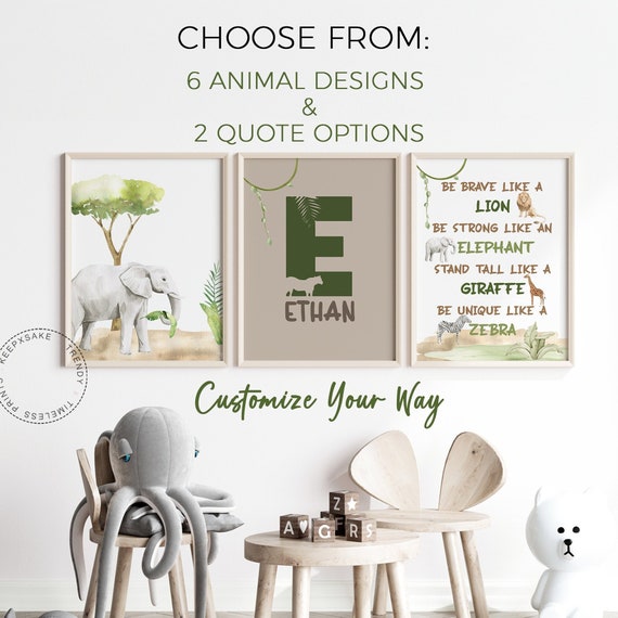 Safari Nursery Prints | Baby Boy Bedroom | Nursery Posters Animal Prints |Boho Nursery Decor |Gender Neutral Nursery |Jungle Toddler Bedroom