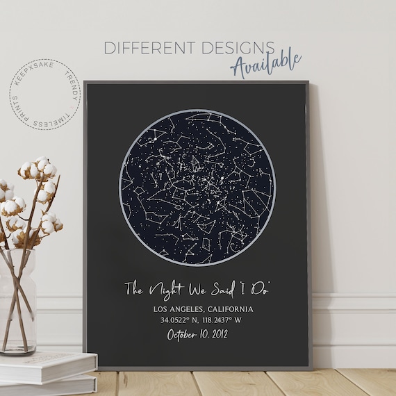 Custom Star Map Print | Personalized Gift | Night We Met Anniversary Gift | Night Sky Print | Star Map Poster | Constellation Print