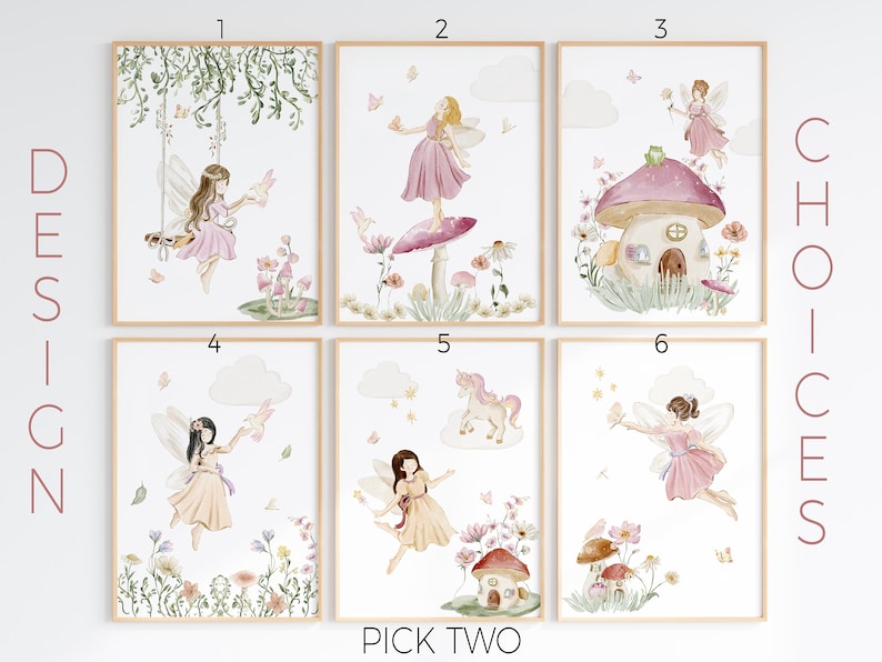 Fairy Nursery Prints Girl Bedroom Art Enchanted Fairy Wall Art Girl