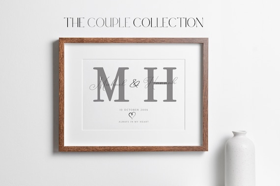 Couple Print | Love Couple Print | Initial Name Couple Sign | Custom Couple Gift | Anniversary Gift | Custom Name Decor | Engagement Gift