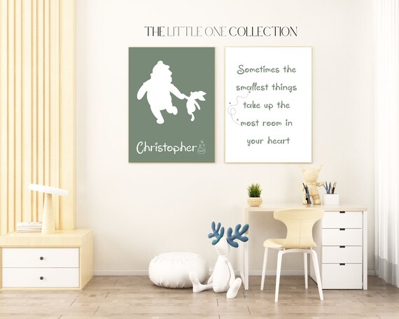 Winnie the Pooh Quote Prints Set of 2 | Winnie the Pooh Personalized Print | Pooh Nursery Custom Decor | New Baby Gift | Nursery Wall Art