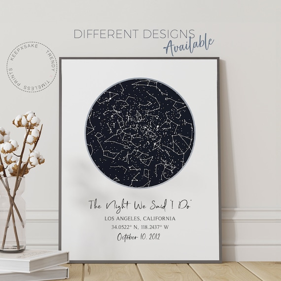 Custom Star Map Print | Personalized Digital Star Map | Night We Met Anniversary Gift |Night Sky Print |Star Map Poster |Constellation Print