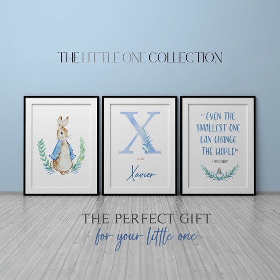 Set of 3 Peter Rabbit Boys Nursery Prints | Personalized Peter Rabbit Quote Prints | Beatrix Potter Nursery Decor | Baby Name Shower Gift