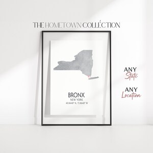 État et n'importe quelle ville impression personnalisée | Impression de carte des villes des États-Unis | Affiche de carte de tout emplacement | Affiche de carte d'état de cadeau d'étudiant universitaire d'un ami