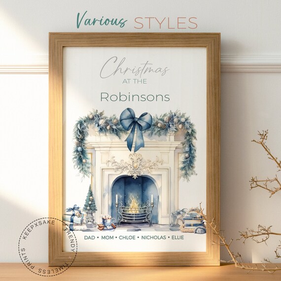 Christmas Family Print | Christmas Trees Print | Christmas Wall Art | Christmas Printable |Personalized Christmas Sign |Christmas Home Decor